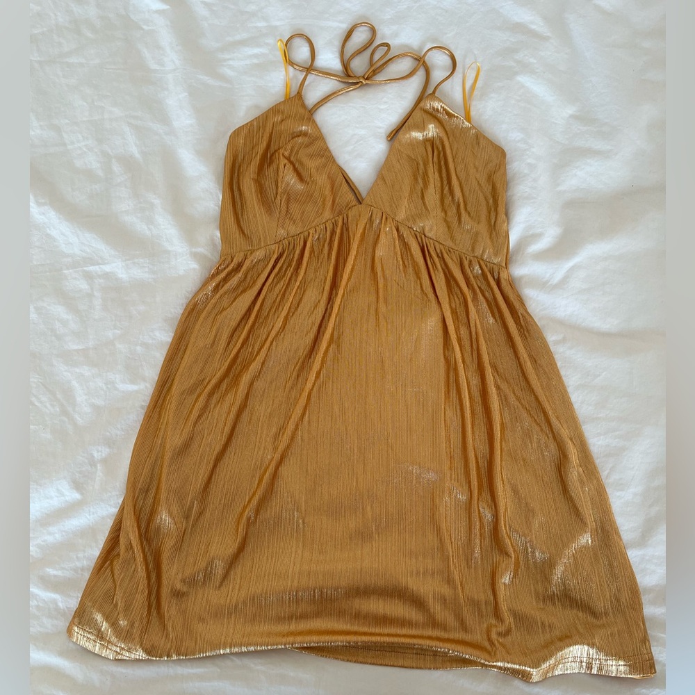 Revolve gold dress